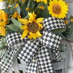 A&B Floral Antique Diamond Plaid Ribbon, 2.5" x 10yd.