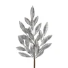 Regency Antique Silver Glittered Bay Leaf Spray
