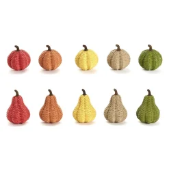Two's Company Autumn Allure Basket Weave Pattern Pumpkin