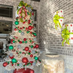 RAZ Ball Garland in Red, Green and Gold, 4'