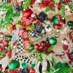 RAZ Ball Garland in Red, Green and Gold, 4'