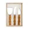 Two's Company Bamboo Handle Cheese Knives Set