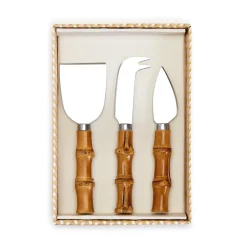 Two's Company Bamboo Handle Cheese Knives Set