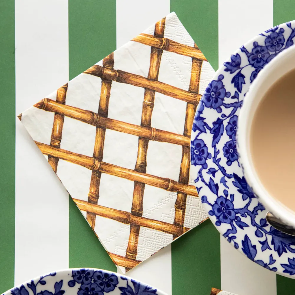 Hester & Cook Bamboo Lattice Cocktail Napkin Set