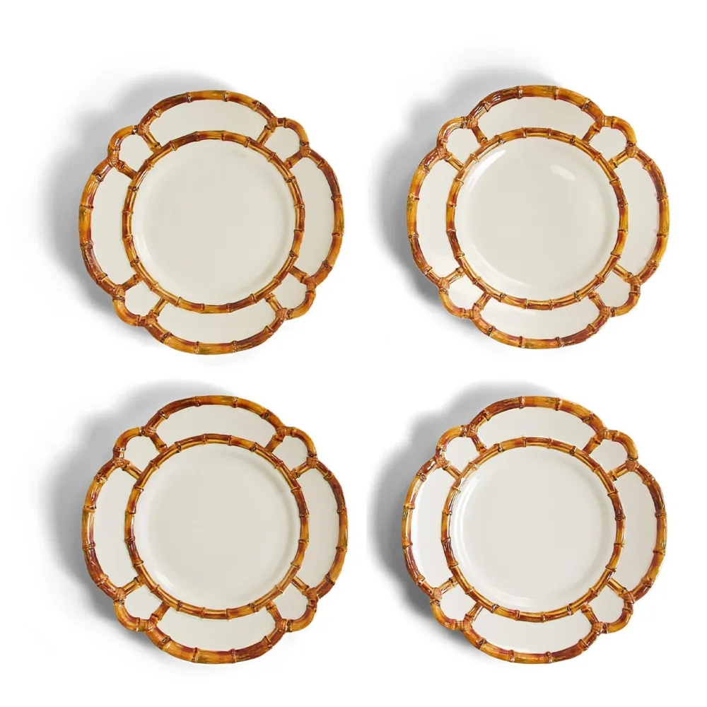 Two's Company Bamboo Touch Dinner Plate Set