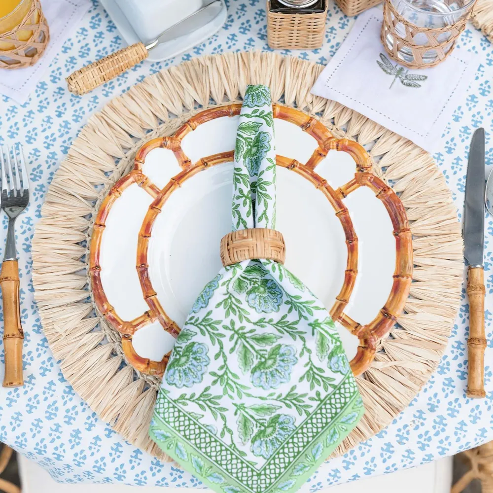 Two's Company Bamboo Touch Dinner Plate Set