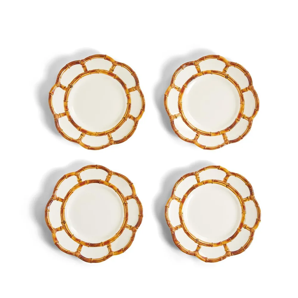 Two's Company Bamboo Touch Salad Plate Set