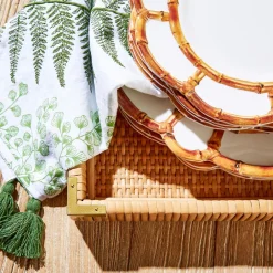 Two's Company Bamboo Touch Salad Plate Set