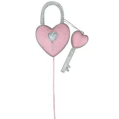 Liberty Floral Barbie Style Pink Bling Heart Lock & Key Spray
