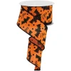 Craig Bachman Bats on Orange Royal Ribbon, 2.5" X 10YD