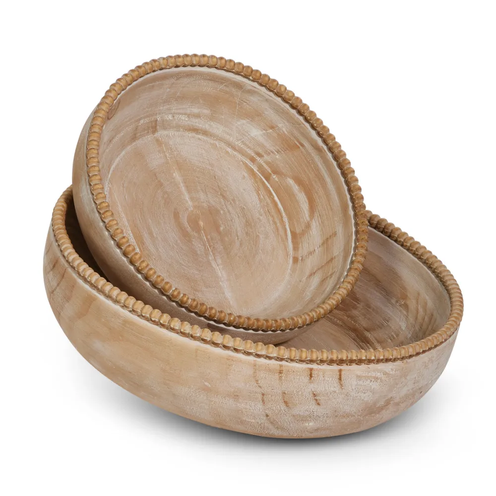 RAZ Beaded Wooden Bowl