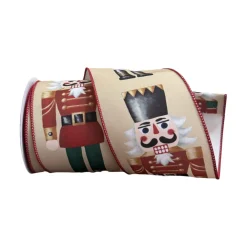 Direct Export Co. Beige Nutcracker Ribbon, 4" X 10YD