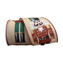 Direct Export Co. Beige Nutcracker Ribbon, 4" X 10YD