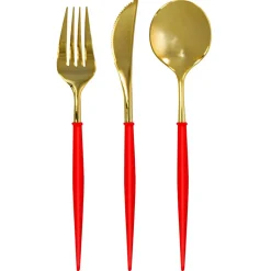 Sophistiplate Bella Cutlery, Gold & Red