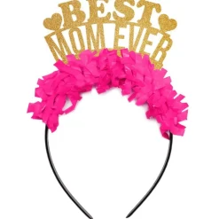 Festive Gal Best Mom Ever Headband, Hot Pink