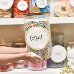 Happy Everything Big Wooden Lid Glass Jar by !
