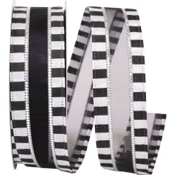Reliant Ribbon Black and White Beetlejuice Ribbon, 1.5"X 25YD