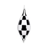 Farrisilk Black and White Checkered Drop Ornament, 8"