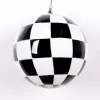 Farrisilk Black and White Check Ornament, 5"