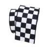 Farrisilk Black and White Glitter Check Ribbon, 4" X 10YD