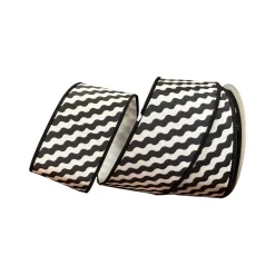 Farrisilk Black and White Illusion Ribbon, 2.5" X 10YD