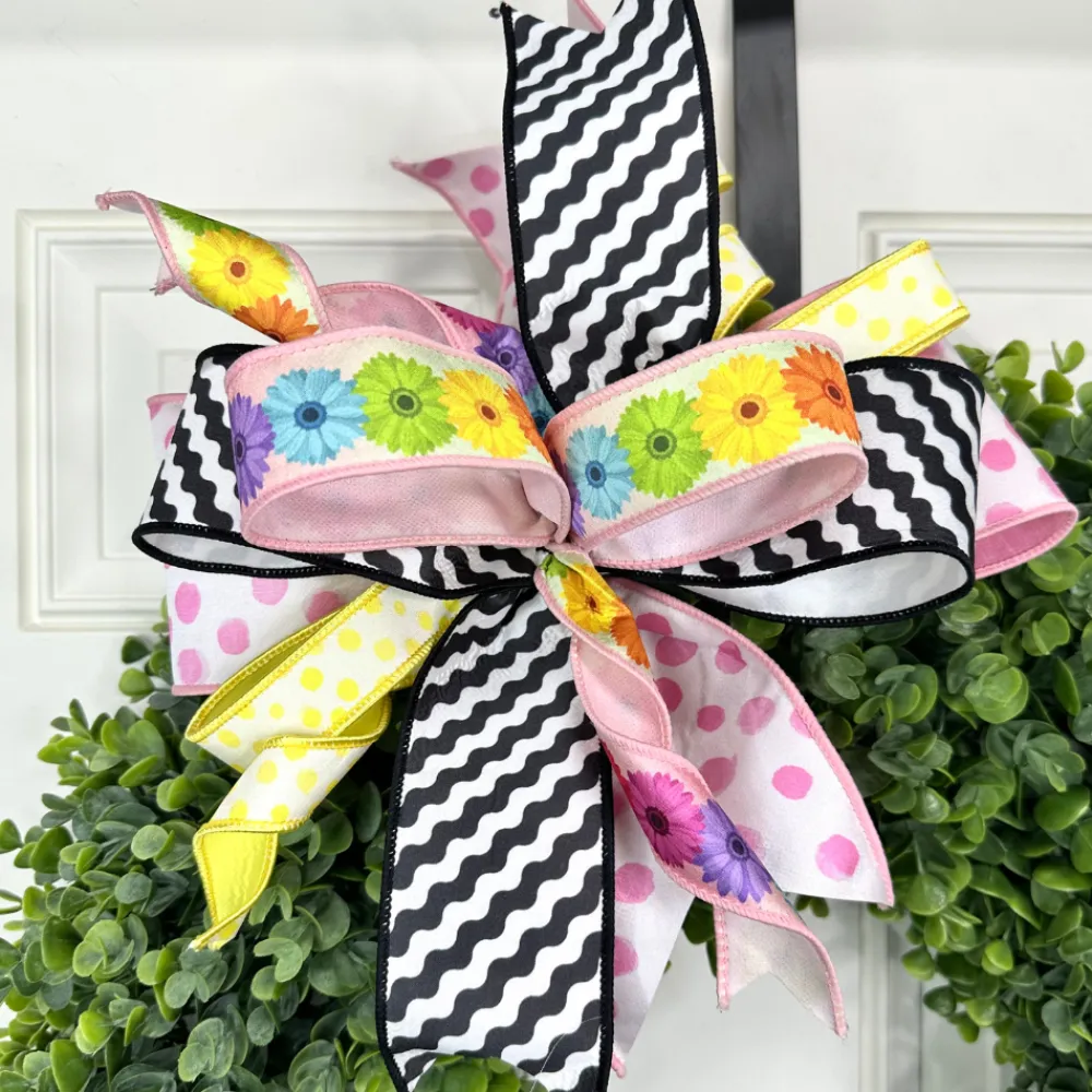 Farrisilk Black and White Illusion Ribbon, 2.5" X 10YD