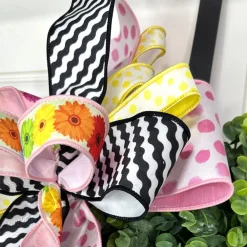 Farrisilk Black and White Illusion Ribbon, 2.5