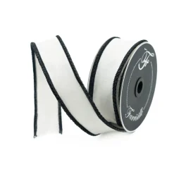 Farrisilk Black and White Luster Cord Ribbon, 1.5" X 10YD
