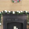 Farrisilk Black and White Matte and Shiny Ball Garland, 10'