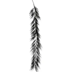 Liberty Floral Black Flocked Pine Garland
