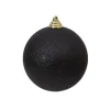 Farrisilk Black Glitter Ball Ornament, 6"