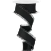 Craig Bachman Black Grosgrain Fuzzy Edge Ribbon, 1.5" X 10YD