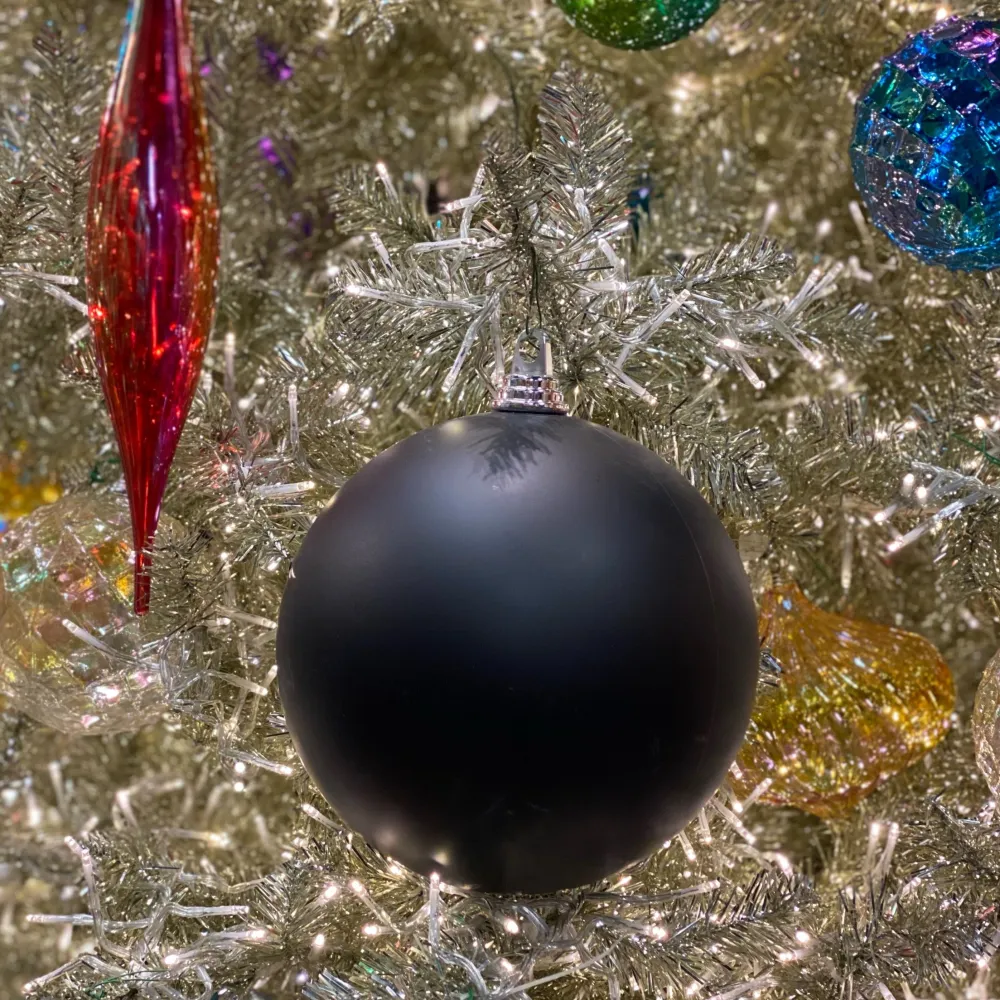 Farrisilk Black Matte Ball Ornament, 6"