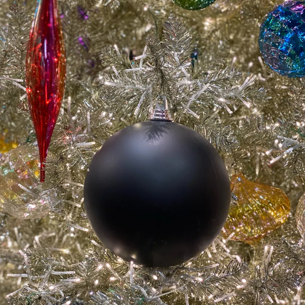 Farrisilk Black Matte Ball Ornament, 4"
