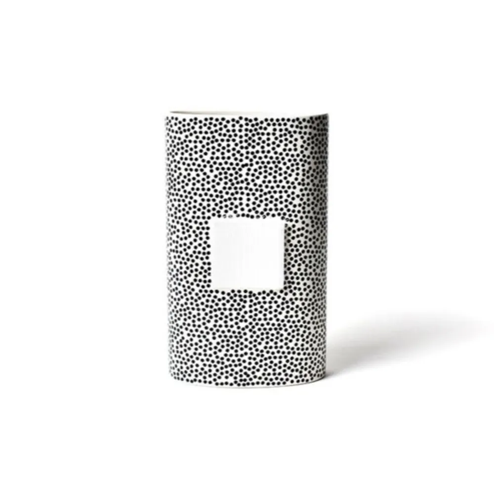 Happy Everything Black Small Dot Big Oval Vase by !
