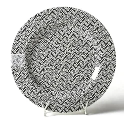 Happy Everything Black Small Dot Big Round Entertaining Platter by !