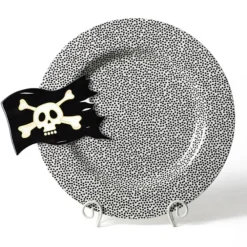 Happy Everything Black Small Dot Big Round Entertaining Platter by !