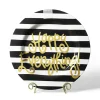 Happy Everything Black Stripe Big Platter by !