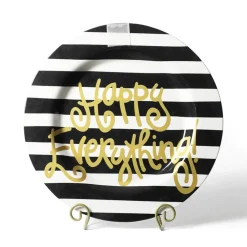 Happy Everything Black Stripe Big Platter by !