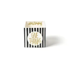 Happy Everything Black Stripe Medium Nesting Cube by !