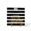 Happy Everything Black Stripe Square Big Entertaining Platter by !