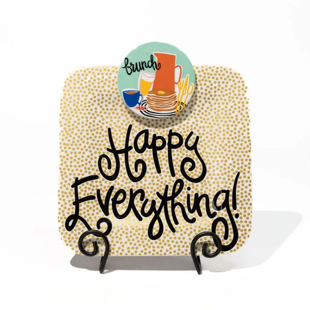 Happy Everything Black Swirl Mini Plate Stand by !