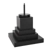 The Round Top Collection Black Wood Display Stand, Short