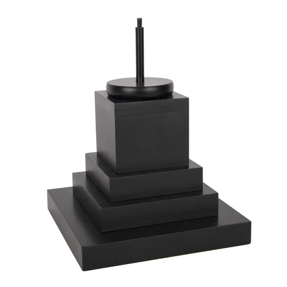 The Round Top Collection Black Wood Display Stand, Short