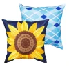 Evergreen Bless Our Home Sunflower Pillow