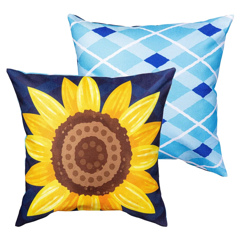Evergreen Bless Our Home Sunflower Pillow