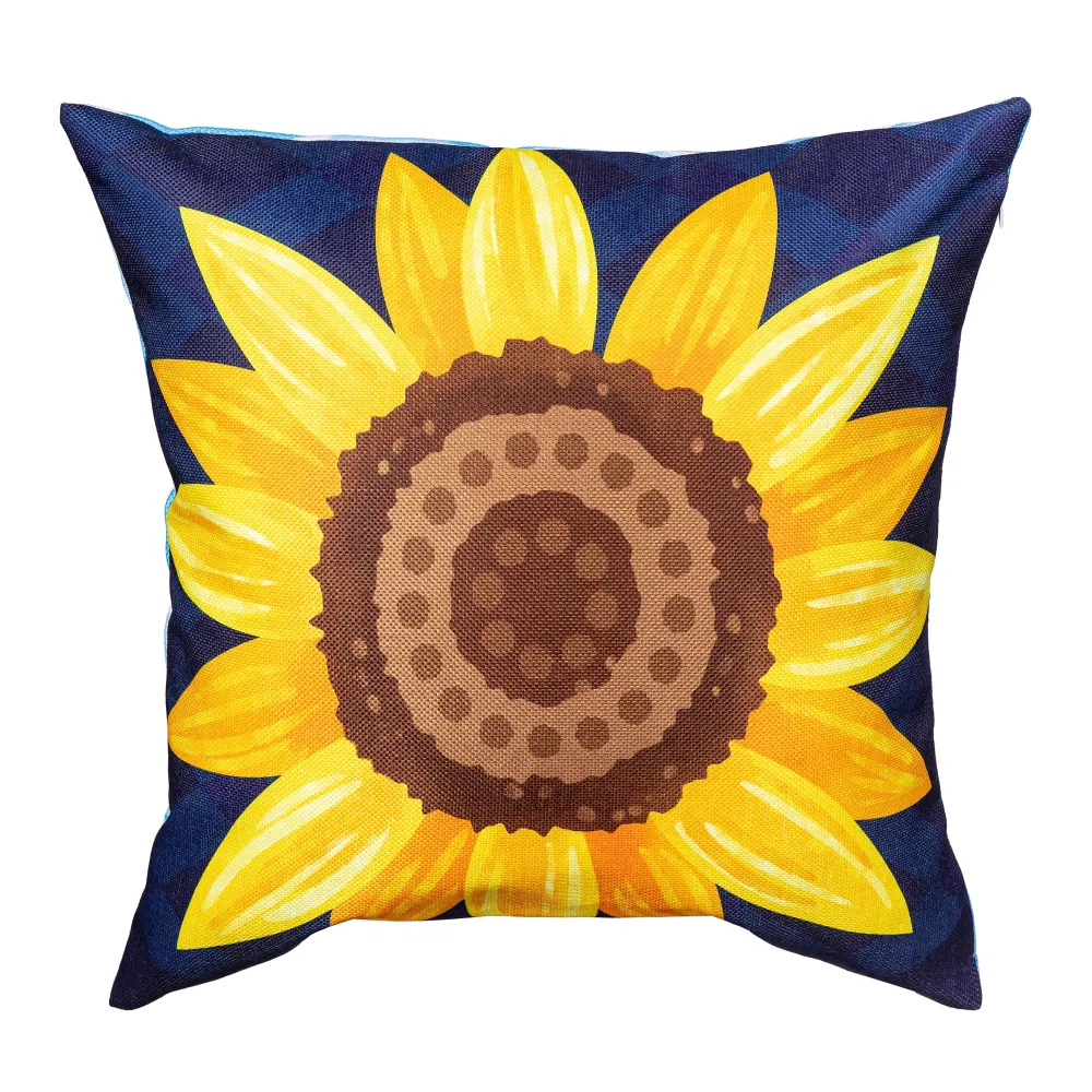 Evergreen Bless Our Home Sunflower Pillow