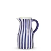 RAZ Blue and White Striped Pitcher