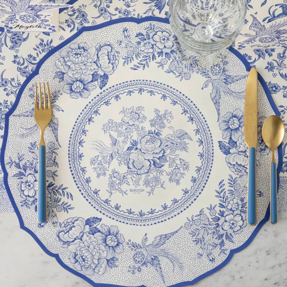 Hester & Cook Blue Asiatic Pheasants Placemat Set