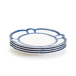 Two's Company Blue Bamboo Touch Dinner Plate Set